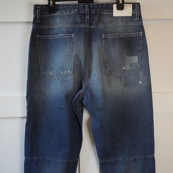 Closed, X-lent Patchwork Boyfriend Distressed High Rise‎ Jeans, Blue - Picture 4 of 6